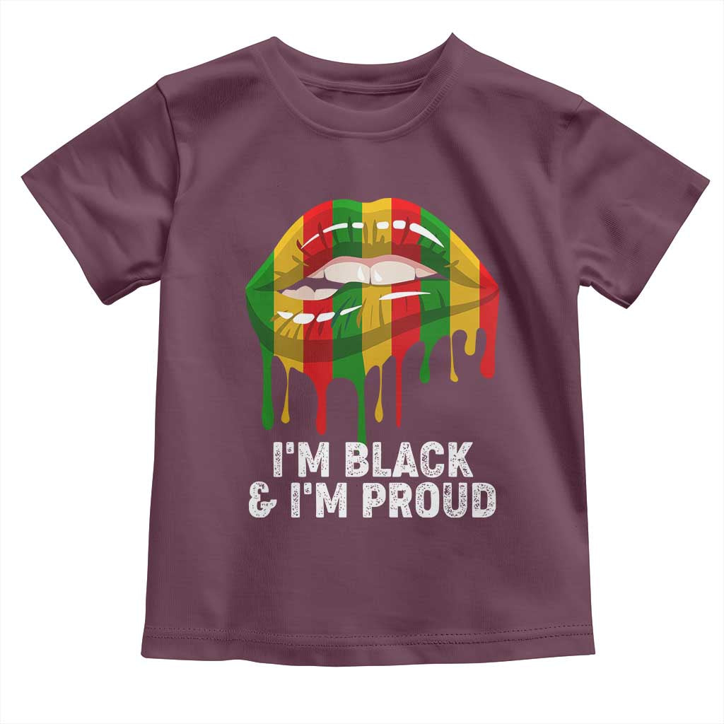 Black Girls Baby Shirt I'm Black And I'm Proud Woman Lips Dripping