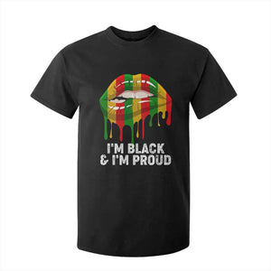 Black Girls T Shirt For Kid I'm Black And I'm Proud Woman Lips Dripping
