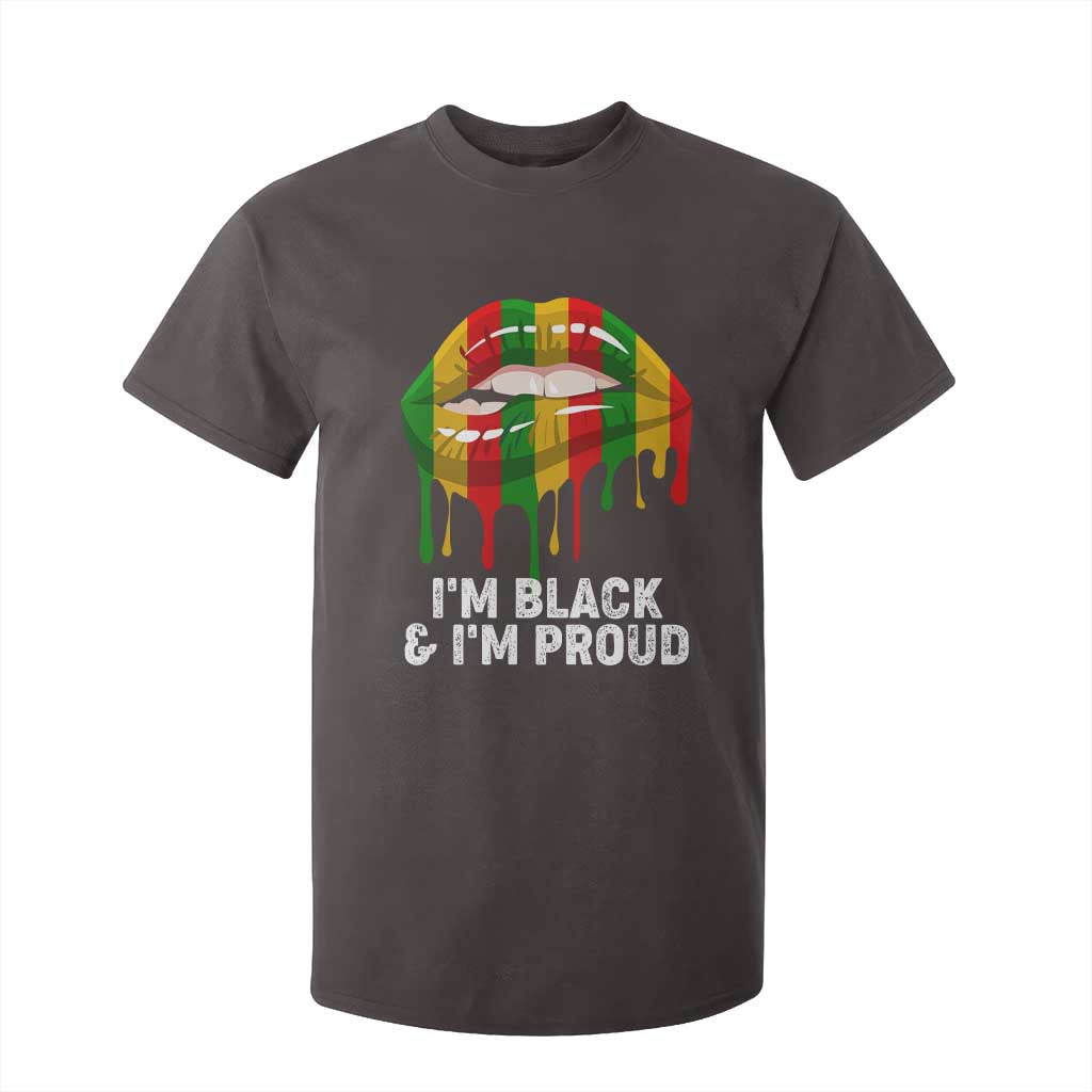 Black Girls T Shirt For Kid I'm Black And I'm Proud Woman Lips Dripping