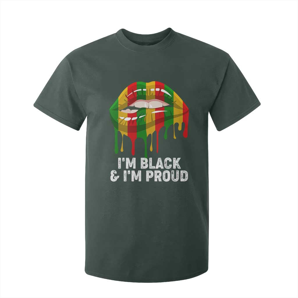 Black Girls T Shirt For Kid I'm Black And I'm Proud Woman Lips Dripping