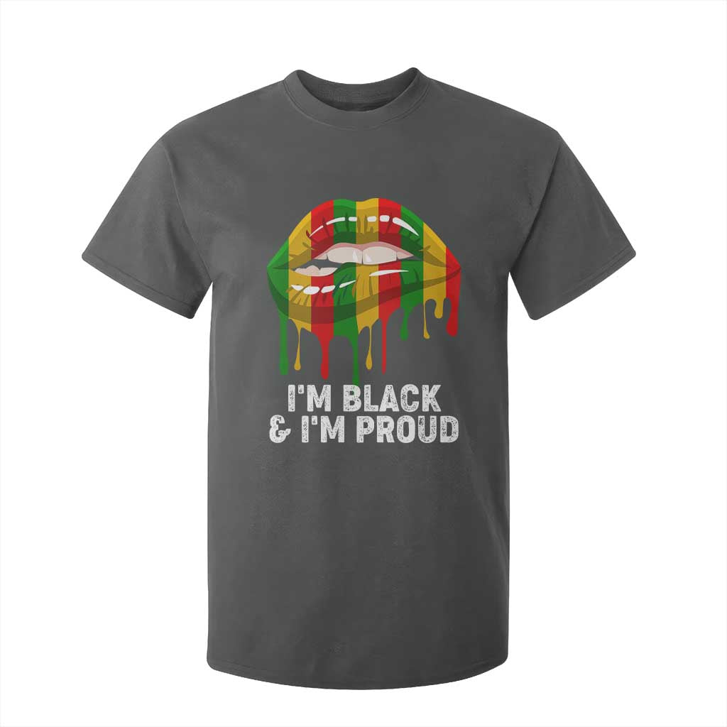 Black Girls T Shirt For Kid I'm Black And I'm Proud Woman Lips Dripping