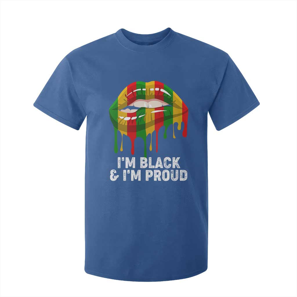 Black Girls T Shirt For Kid I'm Black And I'm Proud Woman Lips Dripping