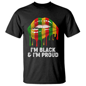 Black Girls T Shirt I'm Black And I'm Proud Woman Lips Dripping