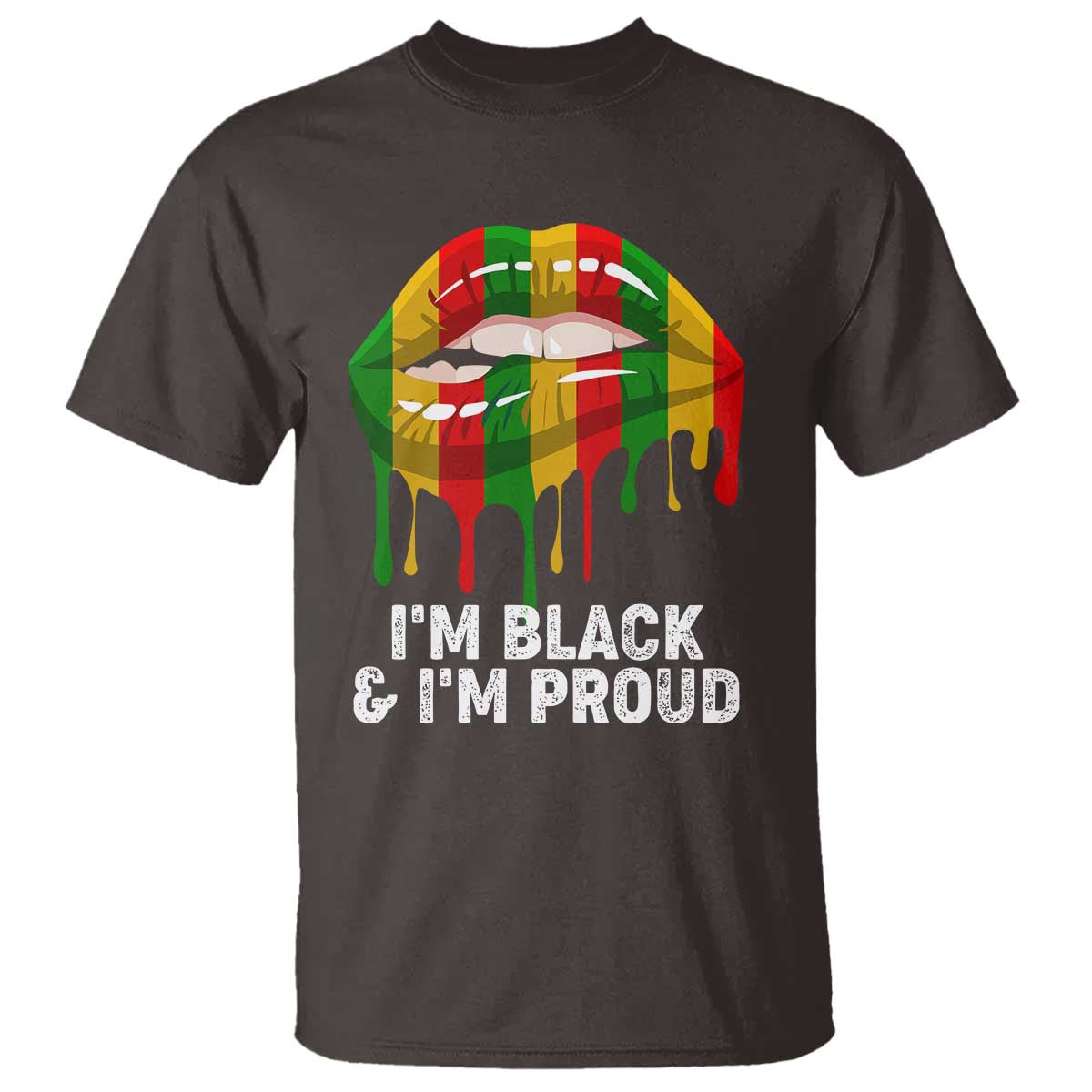 Black Girls T Shirt I'm Black And I'm Proud Woman Lips Dripping
