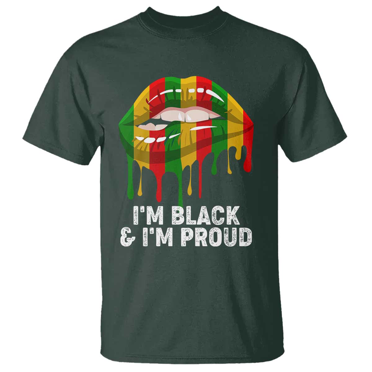 Black Girls T Shirt I'm Black And I'm Proud Woman Lips Dripping