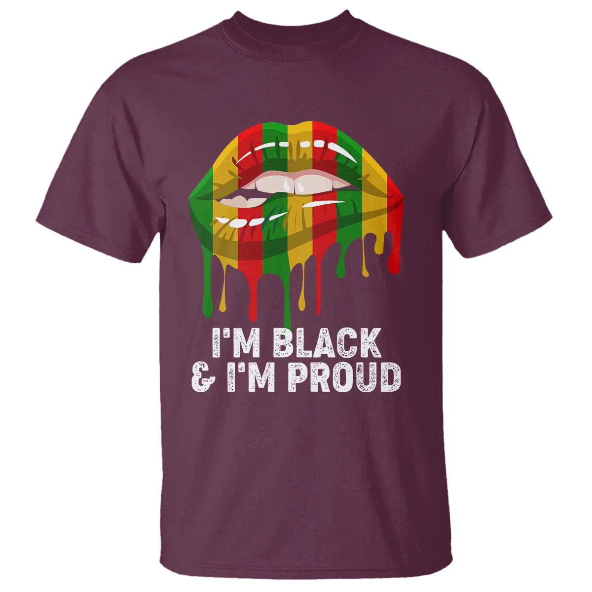 Black Girls T Shirt I'm Black And I'm Proud Woman Lips Dripping