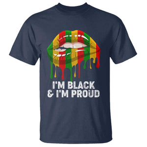 Black Girls T Shirt I'm Black And I'm Proud Woman Lips Dripping