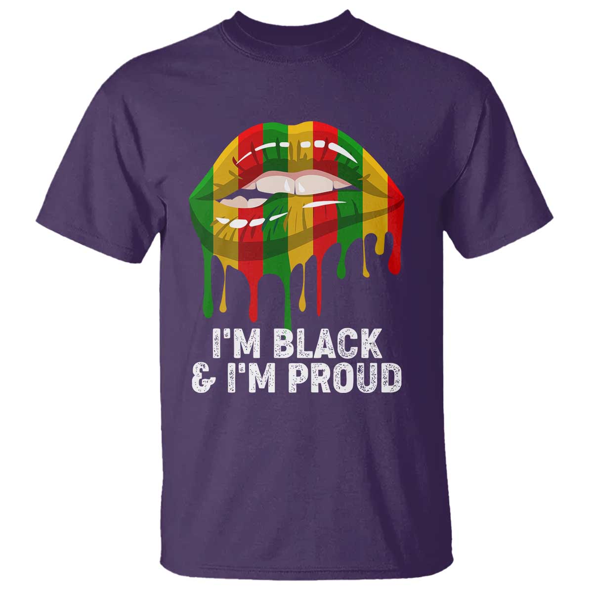Black Girls T Shirt I'm Black And I'm Proud Woman Lips Dripping