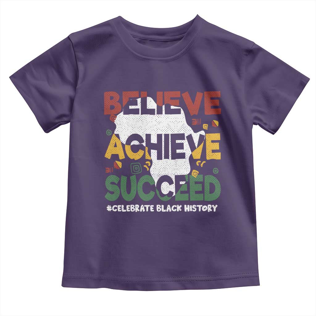 Celebrate Black History Month Baby Shirt Believe Achieve Succeed Black and Proud BHM