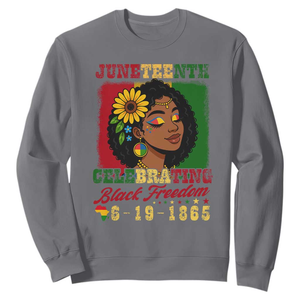Juneteenth 1865 Black Freedom Celebration Sweatshirt Afrocentric Pride Melanin Girl