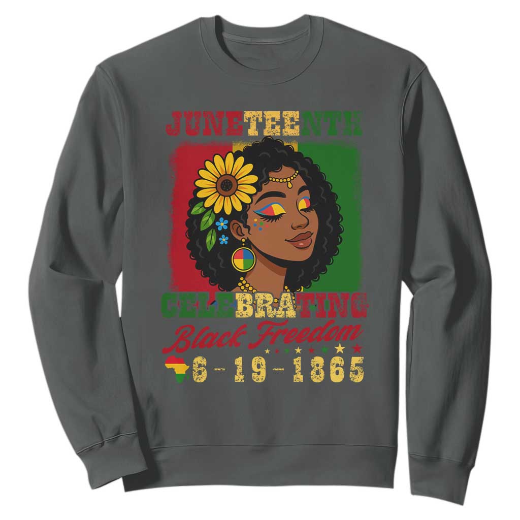 Juneteenth 1865 Black Freedom Celebration Sweatshirt Afrocentric Pride Melanin Girl