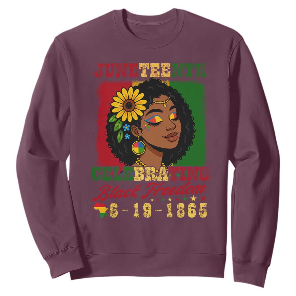 Juneteenth 1865 Black Freedom Celebration Sweatshirt Afrocentric Pride Melanin Girl