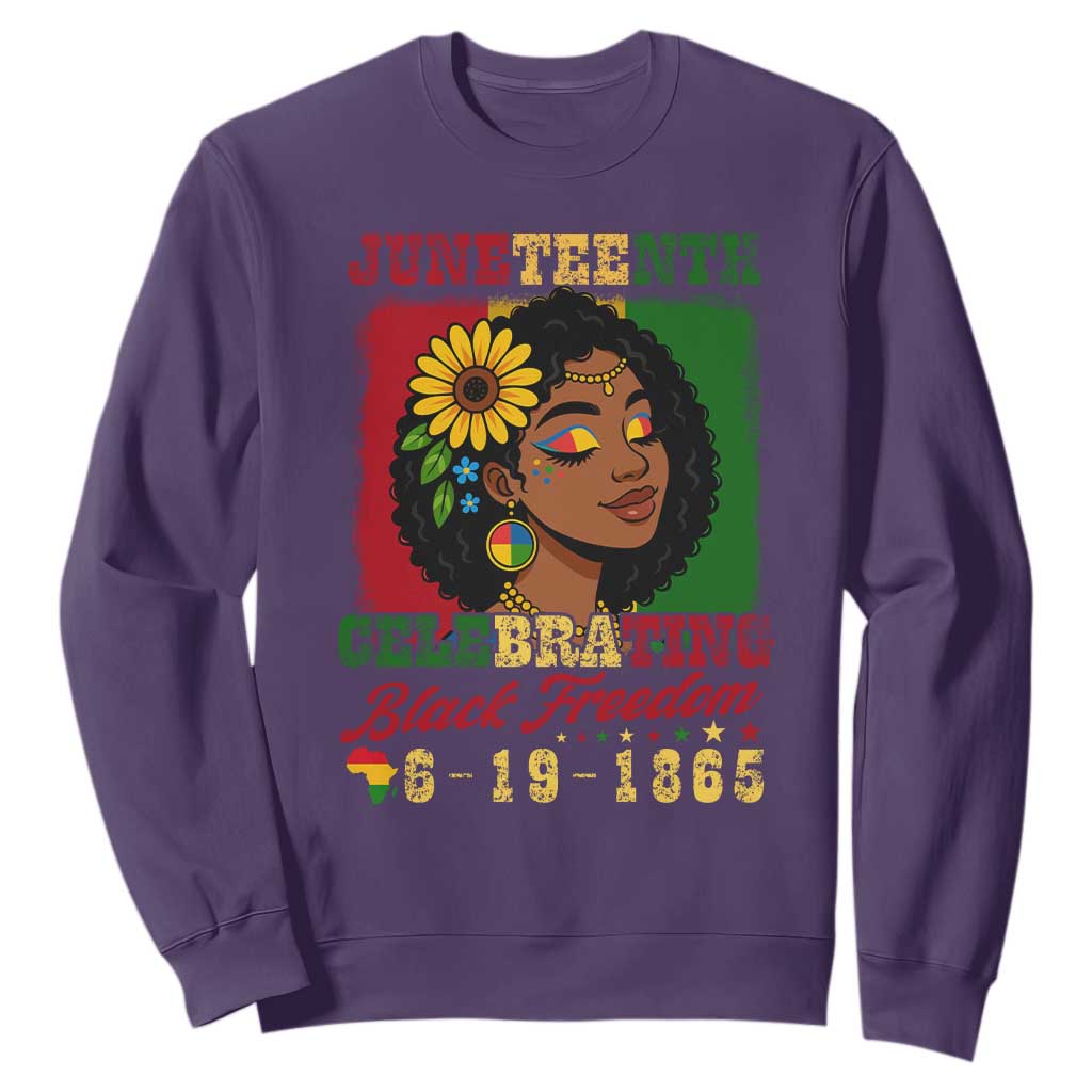 Juneteenth 1865 Black Freedom Celebration Sweatshirt Afrocentric Pride Melanin Girl