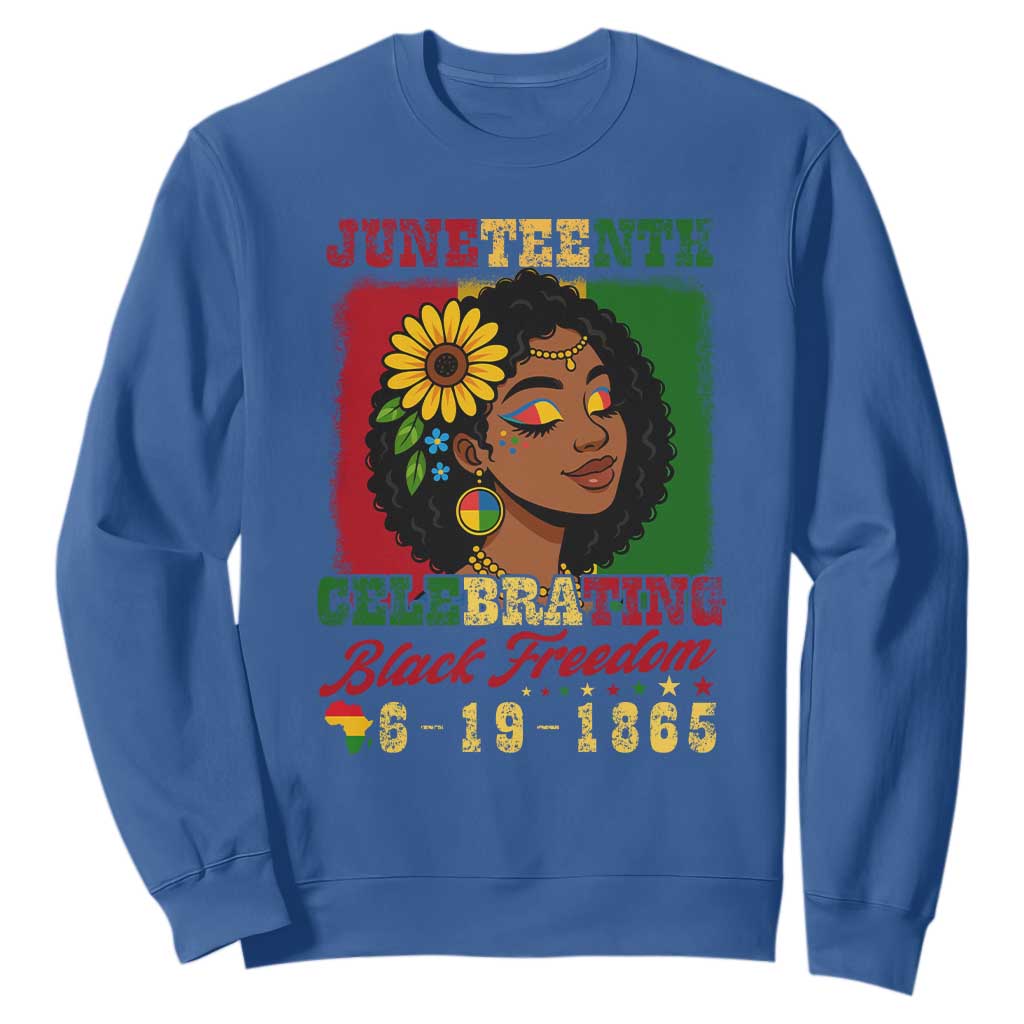 Juneteenth 1865 Black Freedom Celebration Sweatshirt Afrocentric Pride Melanin Girl