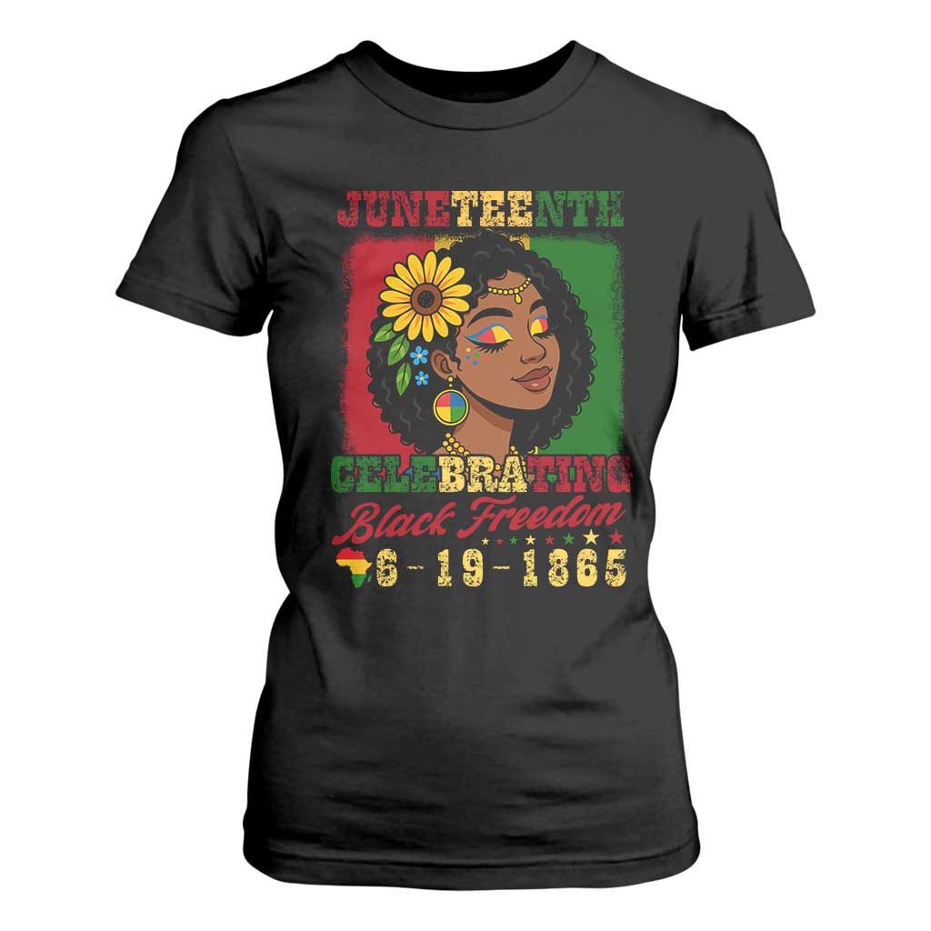 Juneteenth 1865 Black Freedom Celebration T Shirt For Women Afrocentric Pride Melanin Girl