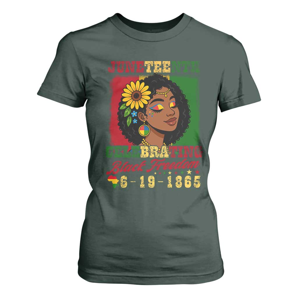 Juneteenth 1865 Black Freedom Celebration T Shirt For Women Afrocentric Pride Melanin Girl