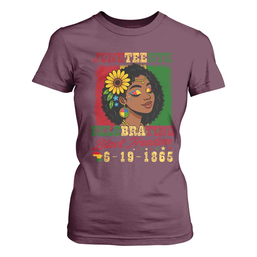 Juneteenth 1865 Black Freedom Celebration T Shirt For Women Afrocentric Pride Melanin Girl