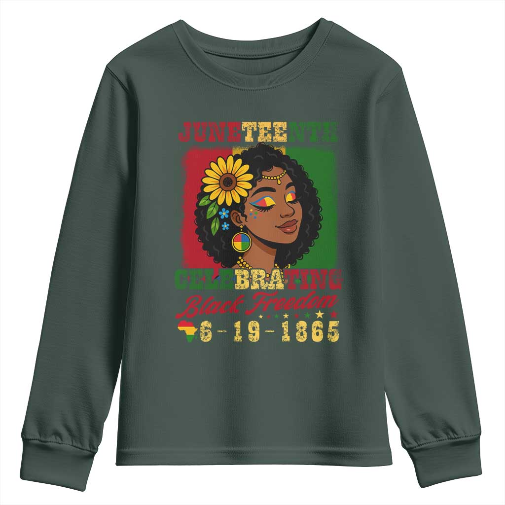 Juneteenth 1865 Black Freedom Celebration Youth Sweatshirt Afrocentric Pride Melanin Girl