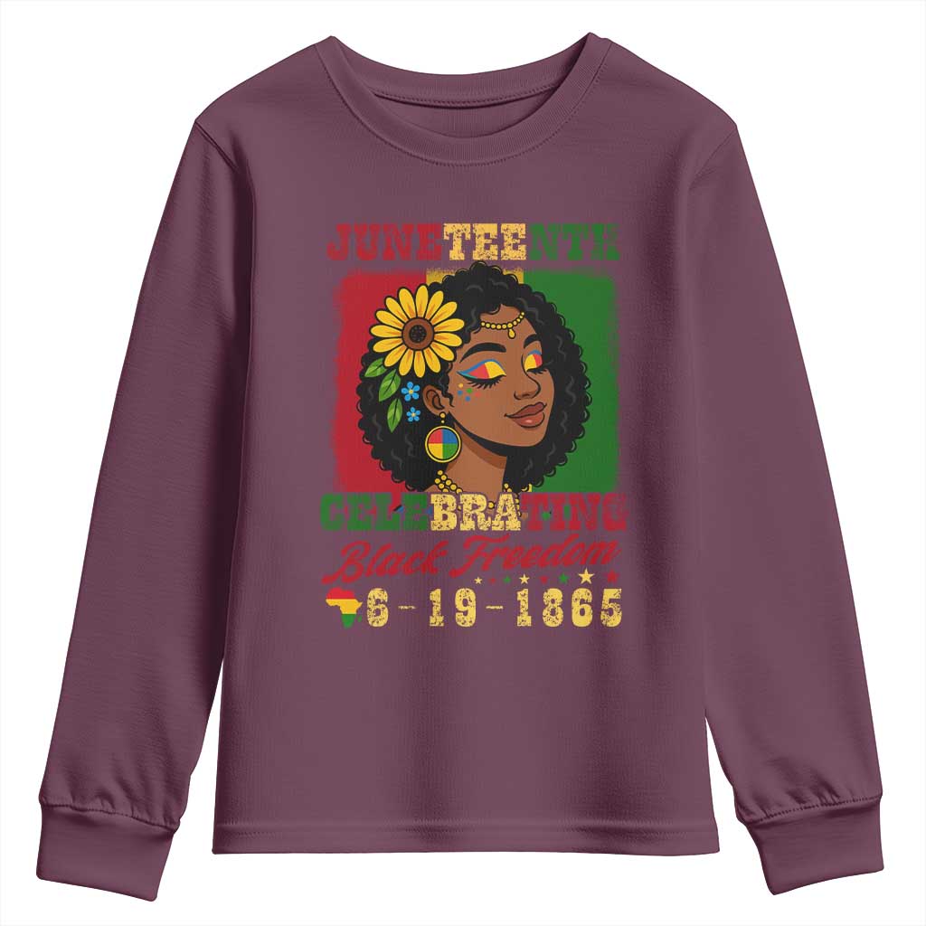 Juneteenth 1865 Black Freedom Celebration Youth Sweatshirt Afrocentric Pride Melanin Girl
