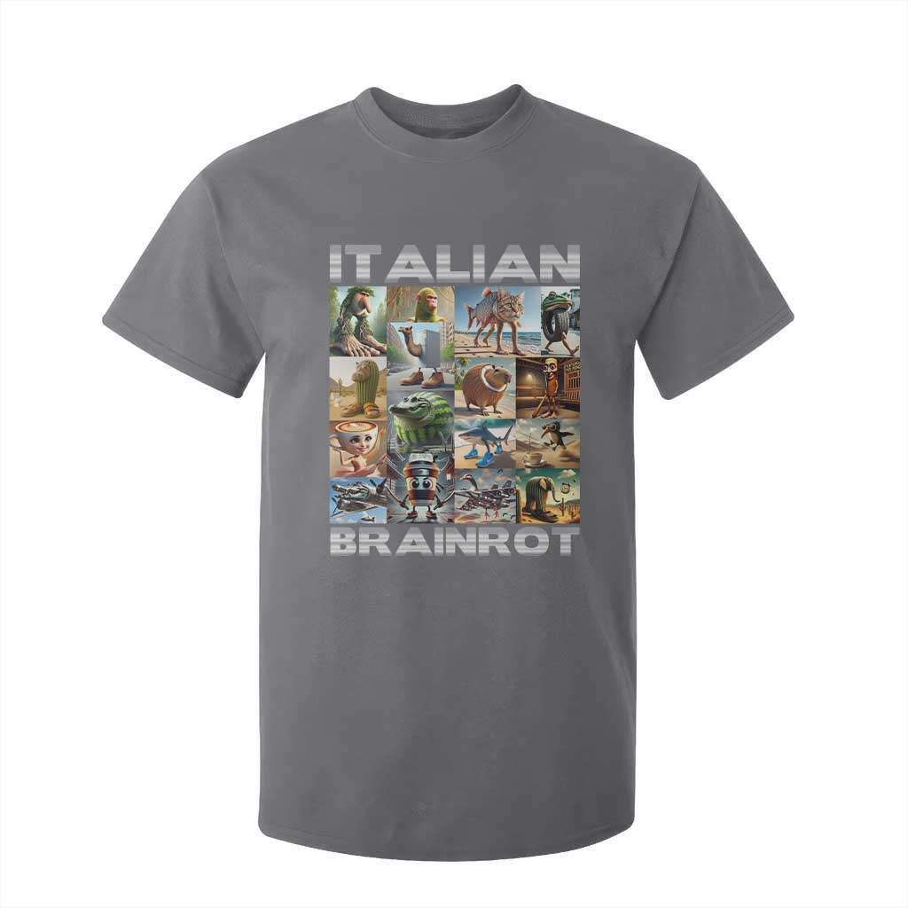 Funny Italian Brainrot Meme Art T Shirt For Kid Surreal Humor Pop Culture Collage