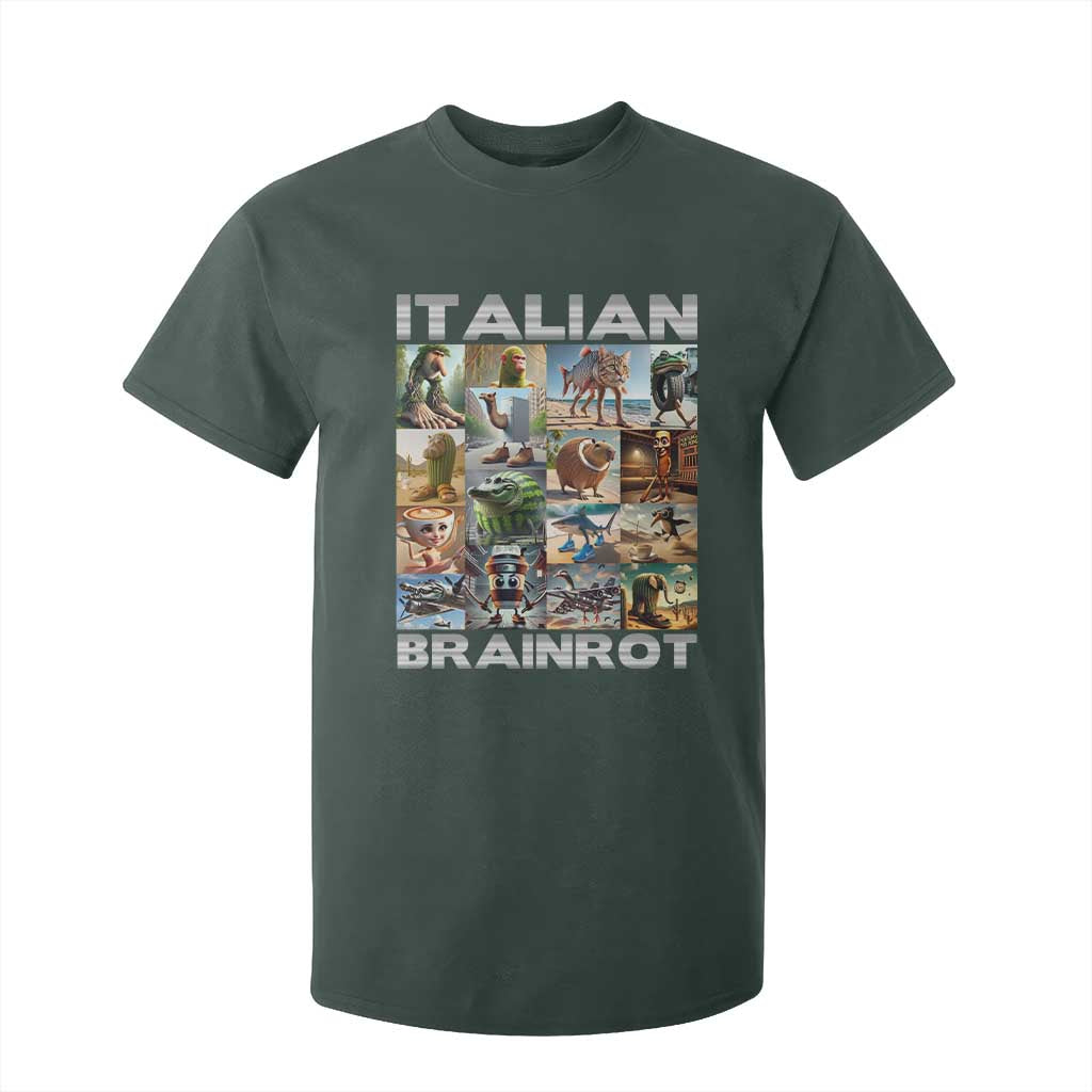 Funny Italian Brainrot Meme Art T Shirt For Kid Surreal Humor Pop Culture Collage