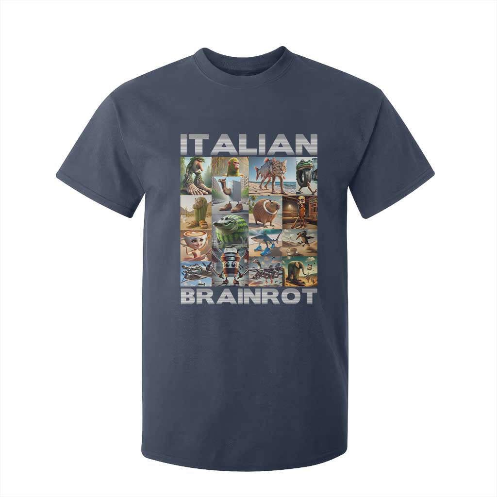Funny Italian Brainrot Meme Art T Shirt For Kid Surreal Humor Pop Culture Collage