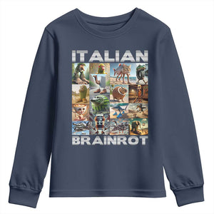 Funny Italian Brainrot Meme Art Youth Sweatshirt Surreal Humor Pop Culture Collage