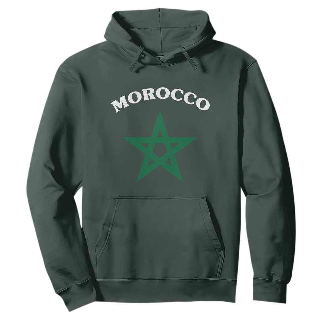 Morocco Pride Flag Star Hoodie Patriotic Moroccan Heritage Souvenir