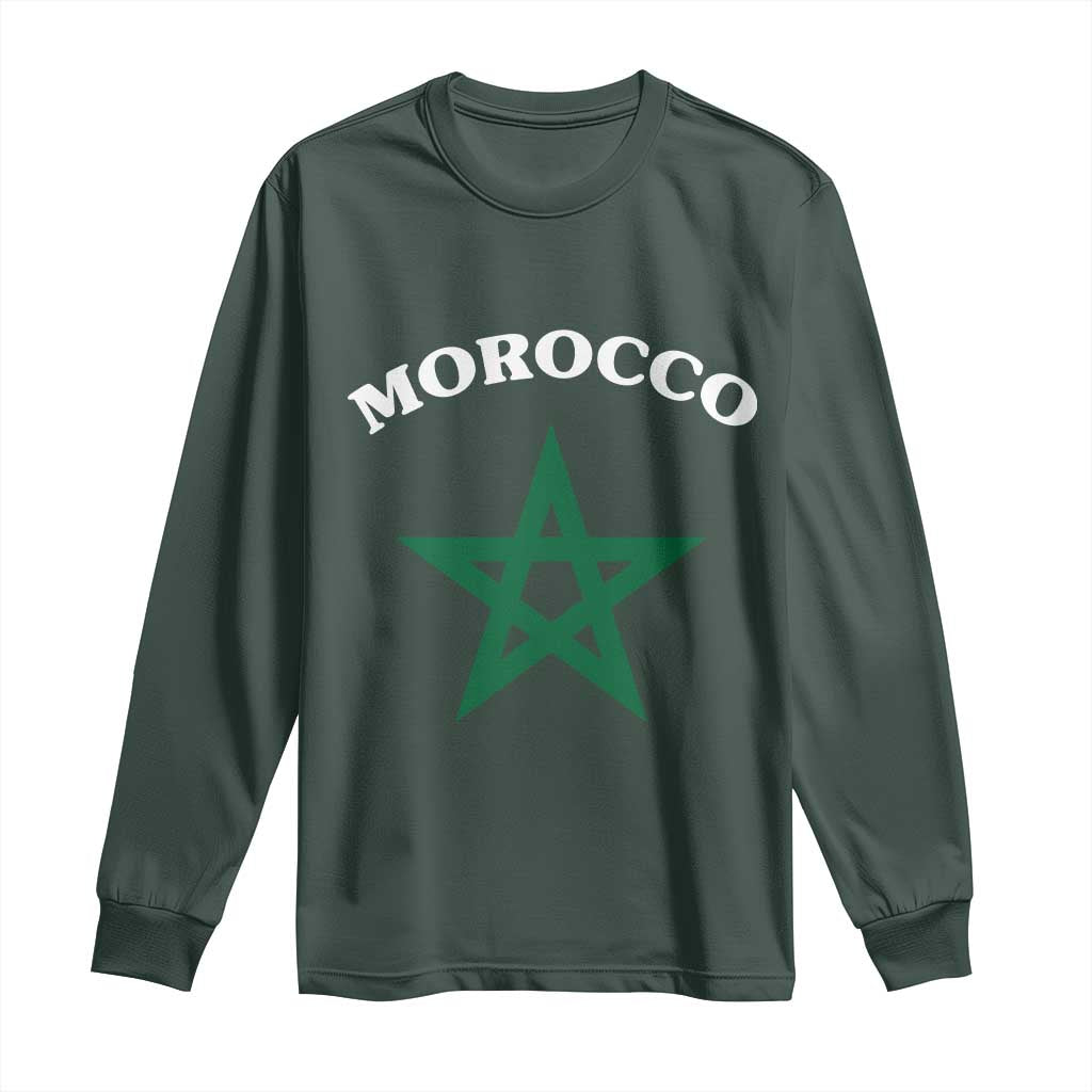 Morocco Pride Flag Star Long Sleeve Shirt Patriotic Moroccan Heritage Souvenir