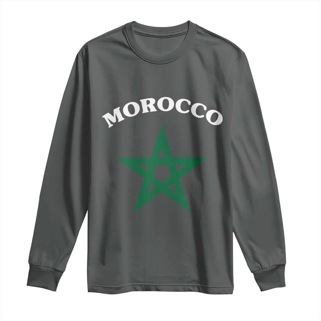 Morocco Pride Flag Star Long Sleeve Shirt Patriotic Moroccan Heritage Souvenir