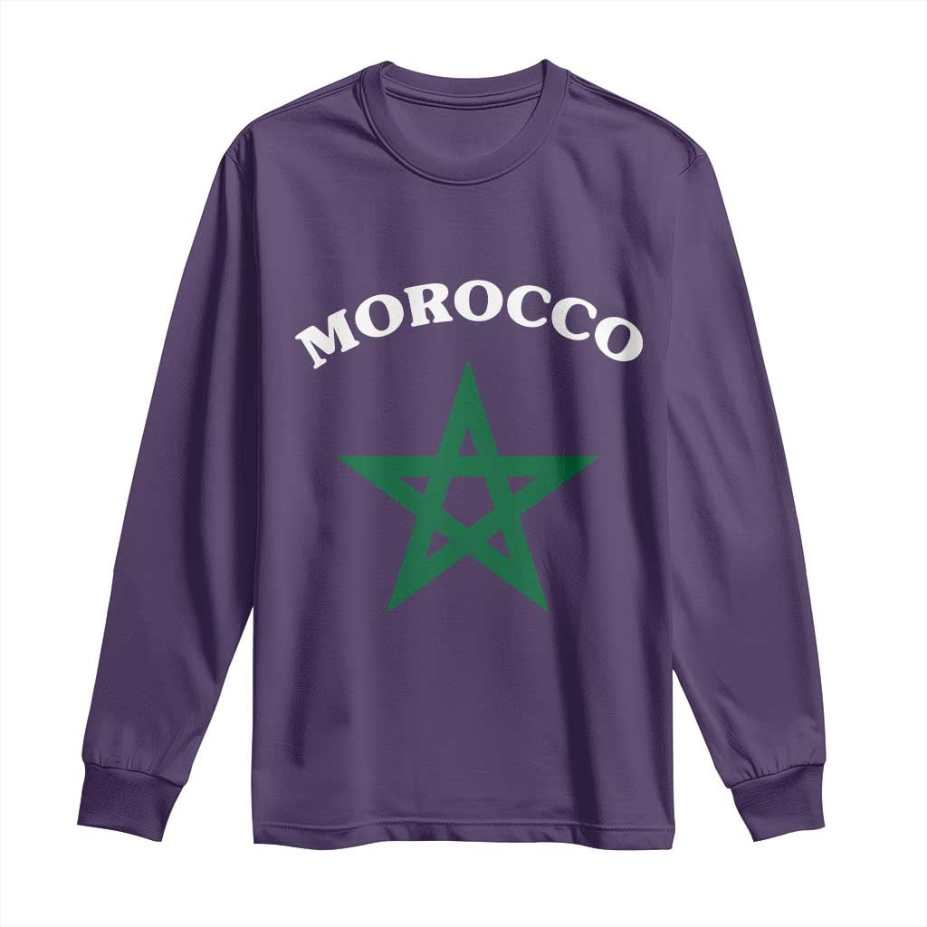 Morocco Pride Flag Star Long Sleeve Shirt Patriotic Moroccan Heritage Souvenir