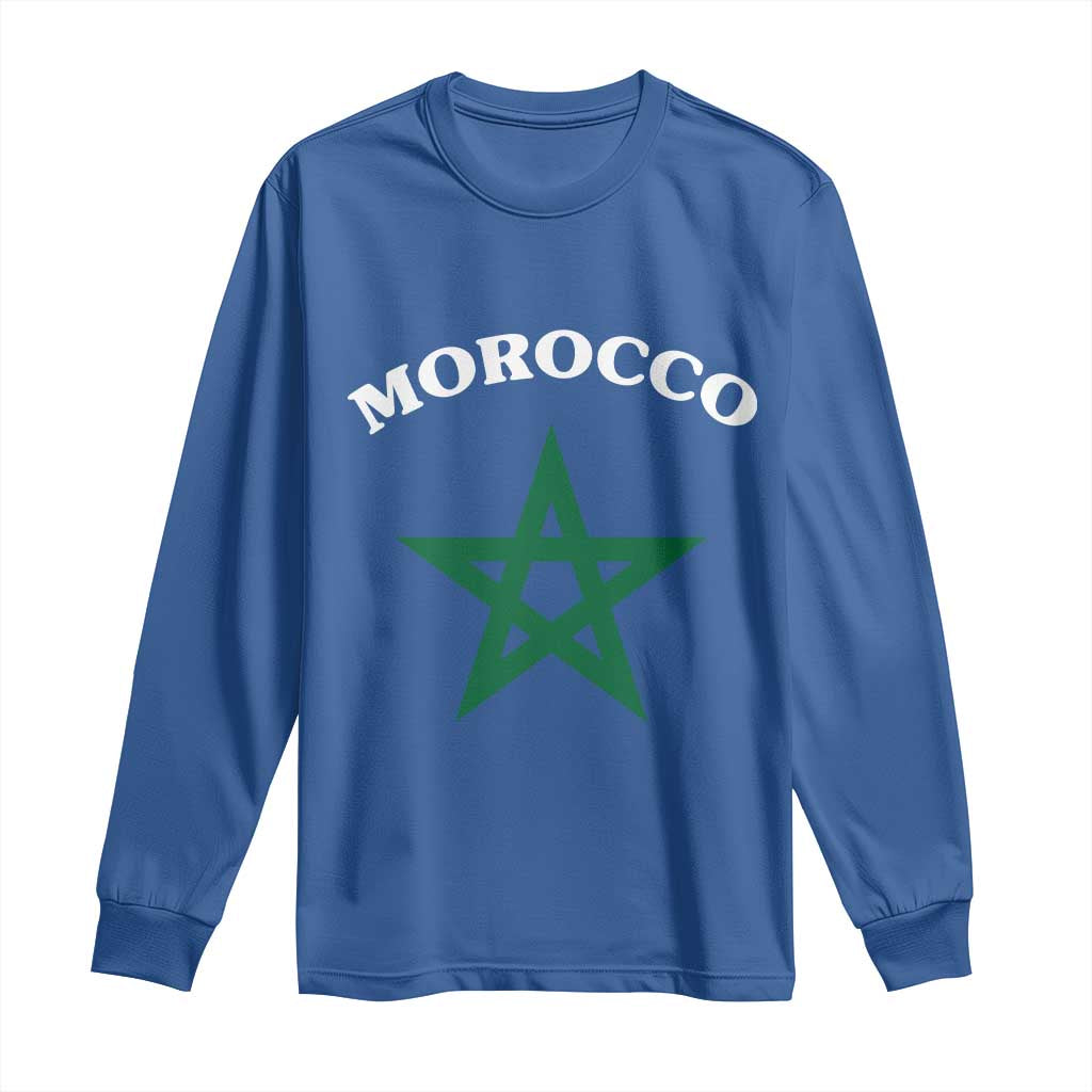 Morocco Pride Flag Star Long Sleeve Shirt Patriotic Moroccan Heritage Souvenir