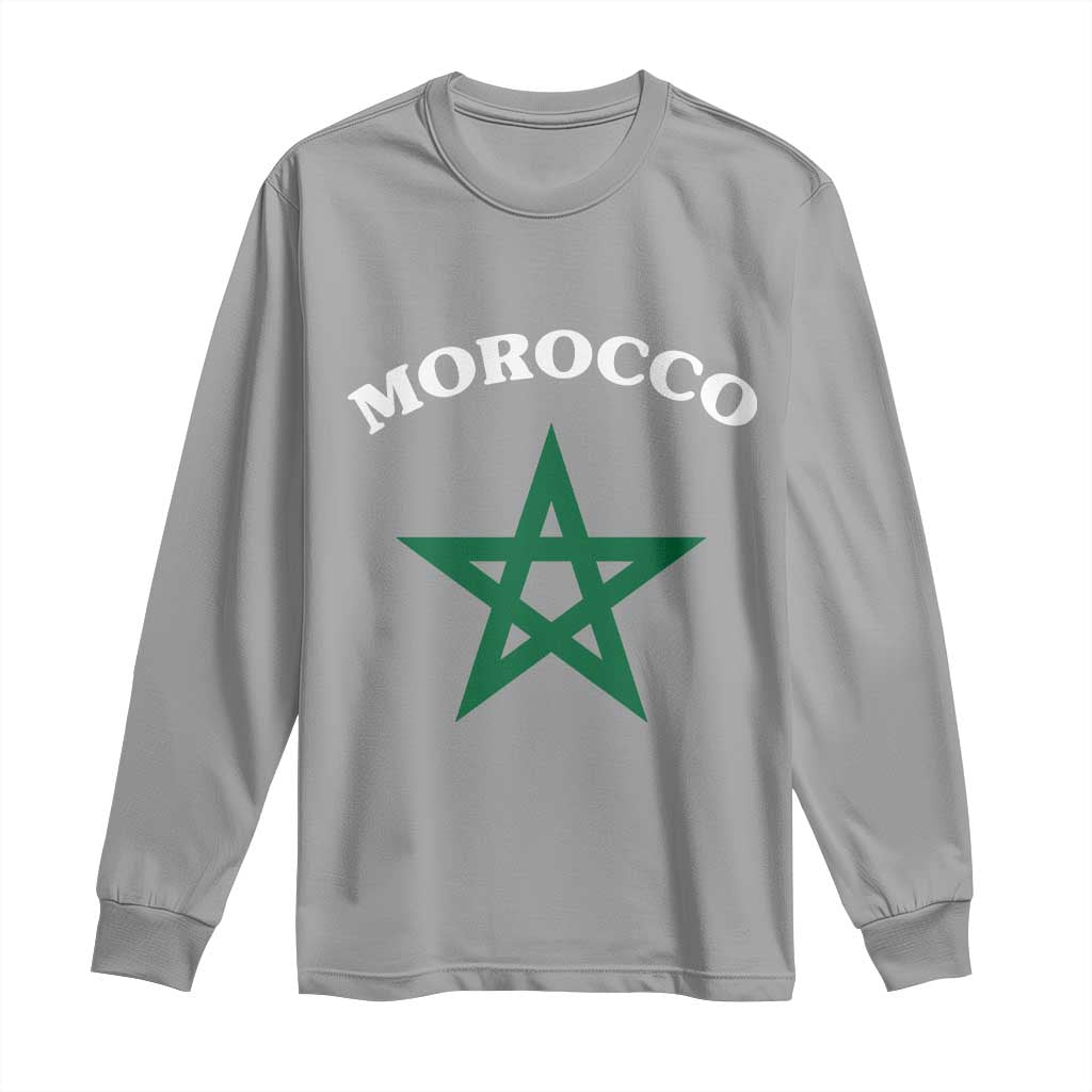 Morocco Pride Flag Star Long Sleeve Shirt Patriotic Moroccan Heritage Souvenir