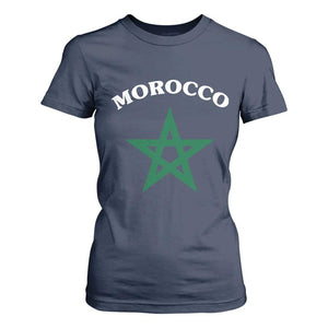 Morocco Pride Flag Star T Shirt For Women Patriotic Moroccan Heritage Souvenir
