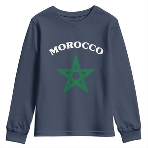 Morocco Pride Flag Star Youth Sweatshirt Patriotic Moroccan Heritage Souvenir