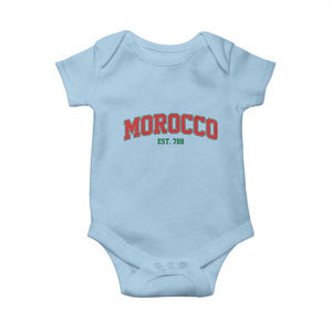 Vintage Morocco Varsity Collegiate Style Baby Onesie Established 788 Moroccan History