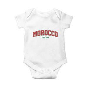 Vintage Morocco Varsity Collegiate Style Baby Onesie Established 788 Moroccan History