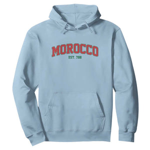 Vintage Morocco Varsity Collegiate Style Hoodie Established 788 Moroccan History