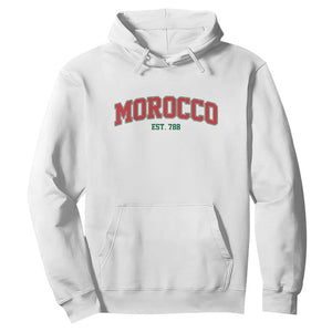 Vintage Morocco Varsity Collegiate Style Hoodie Established 788 Moroccan History