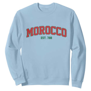 Vintage Morocco Varsity Collegiate Style Sweatshirt Established 788 Moroccan History