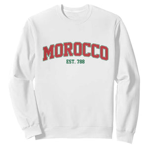 Vintage Morocco Varsity Collegiate Style Sweatshirt Established 788 Moroccan History