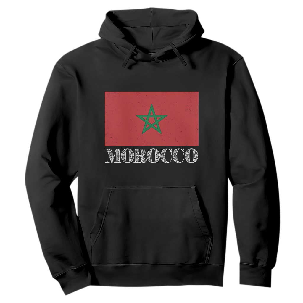 Vintage Morocco Flag Hoodie Patriotic Moroccan Pride
