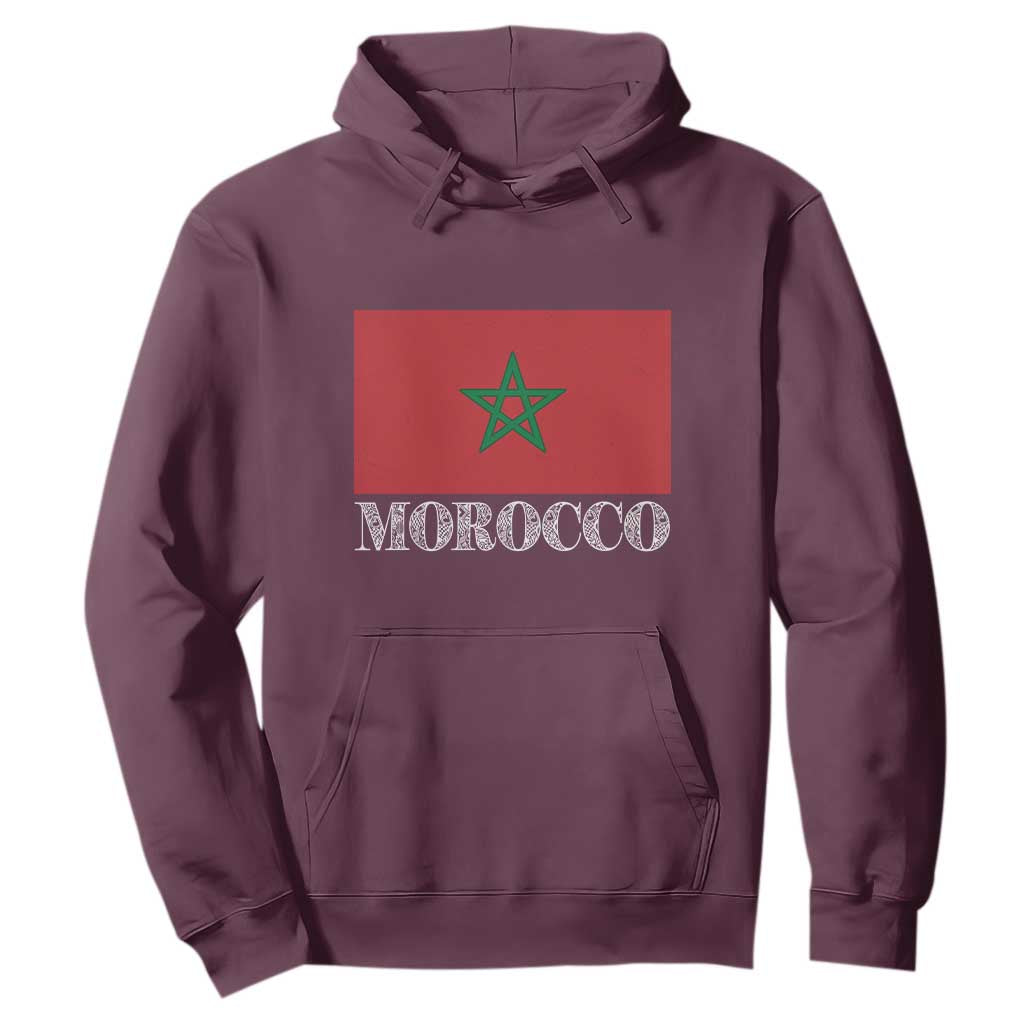 Vintage Morocco Flag Hoodie Patriotic Moroccan Pride