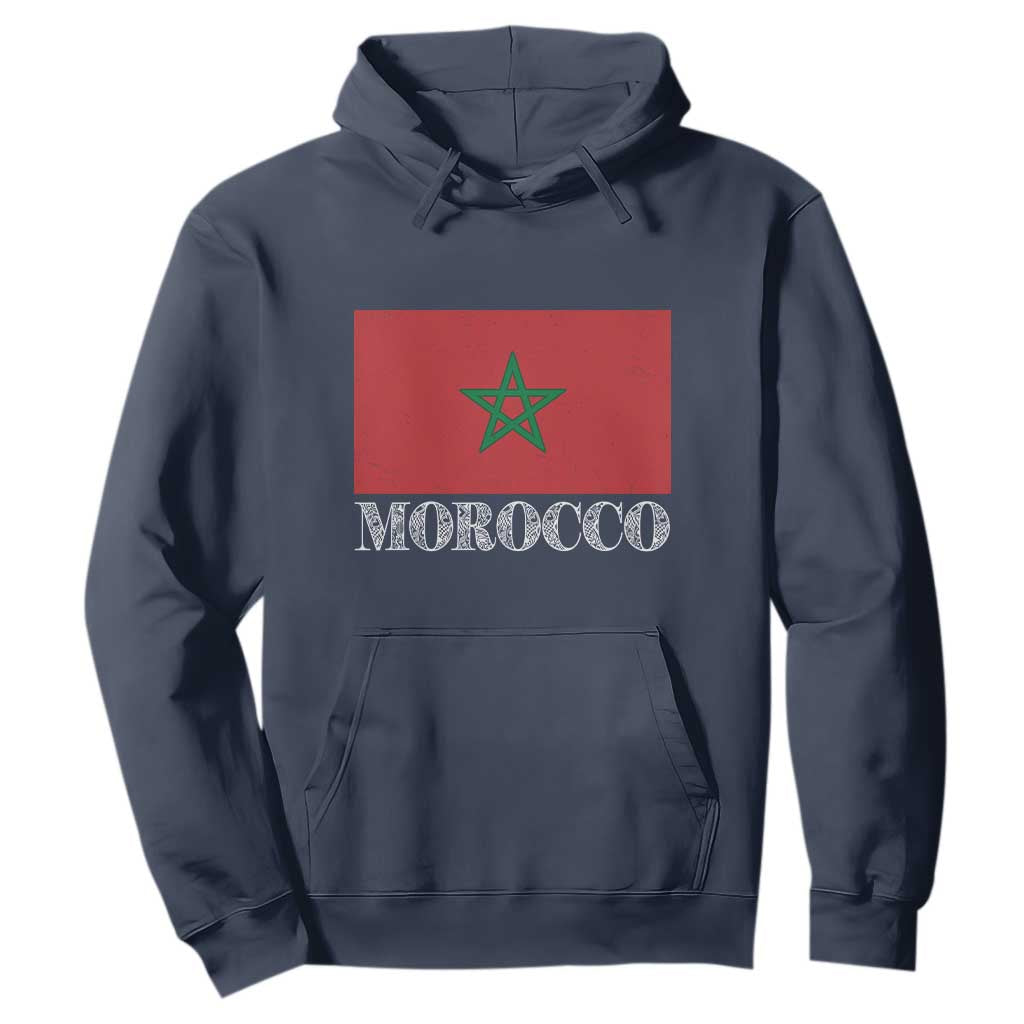 Vintage Morocco Flag Hoodie Patriotic Moroccan Pride