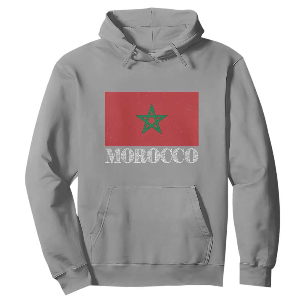 Vintage Morocco Flag Hoodie Patriotic Moroccan Pride