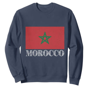 Vintage Morocco Flag Sweatshirt Patriotic Moroccan Pride