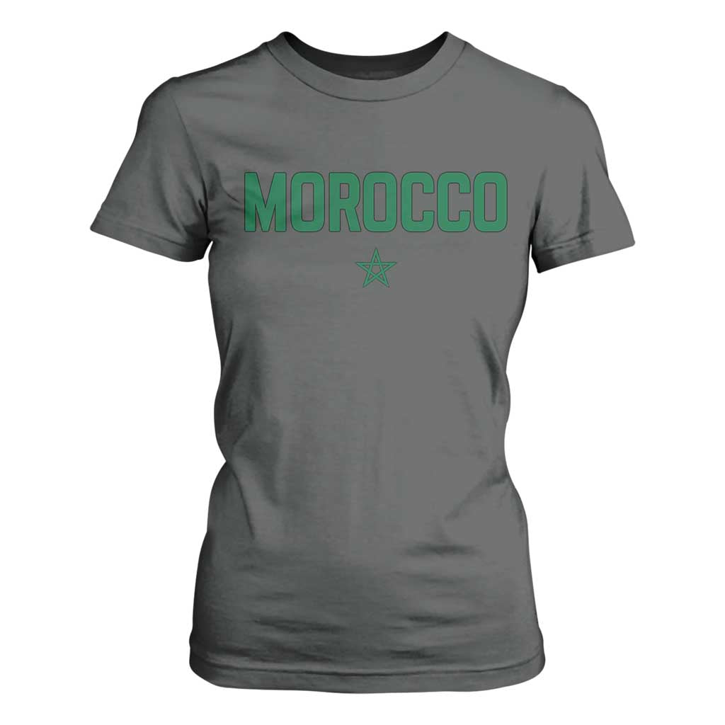 Morocco Star Flag Minimalist Moroccan Pride T Shirt For Women