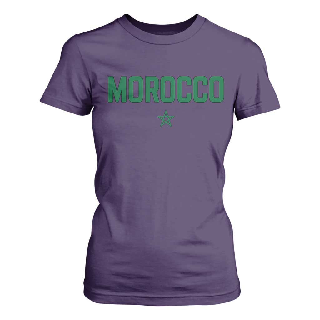 Morocco Star Flag Minimalist Moroccan Pride T Shirt For Women