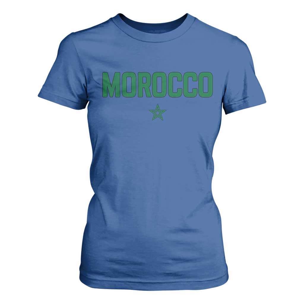 Morocco Star Flag Minimalist Moroccan Pride T Shirt For Women
