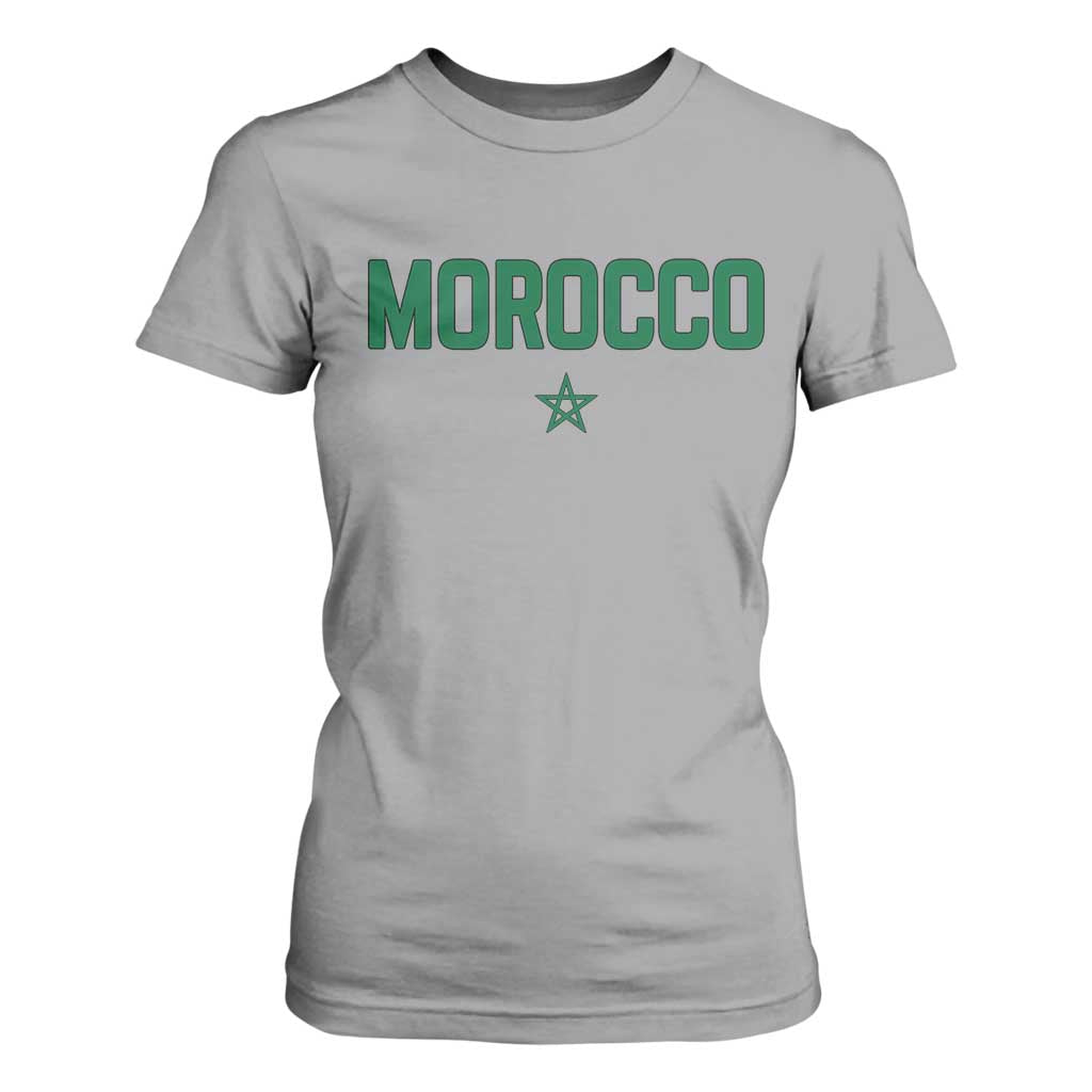 Morocco Star Flag Minimalist Moroccan Pride T Shirt For Women